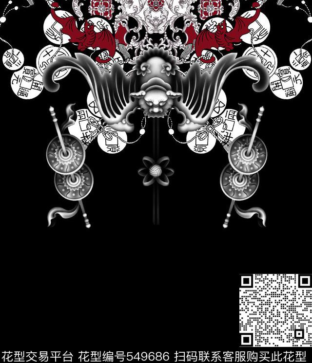 时尚潮流古典纹理动物男装图案数码印花华亿平台下载（图片编号: 549686） - 瓦栏（Walan）