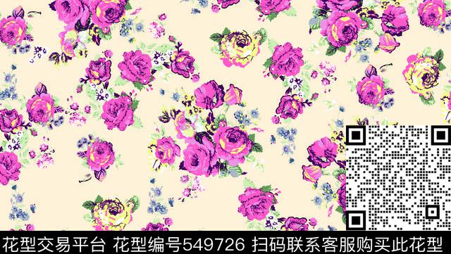 手绘玫瑰花花卉玫瑰传统印花华亿平台下载（图片编号: 549726） - 瓦栏（Walan）