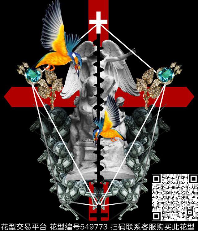 复古男装图案石膏人物像男装T恤图案数码印花华亿平台下载（图片编号: 549773） - 瓦栏（Walan）