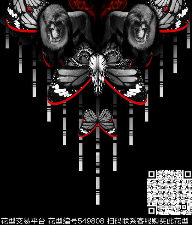 时尚潮流男装胸前定位花男装动物图案数码印花华亿平台下载（图片编号: 549808） - 瓦栏（Walan）