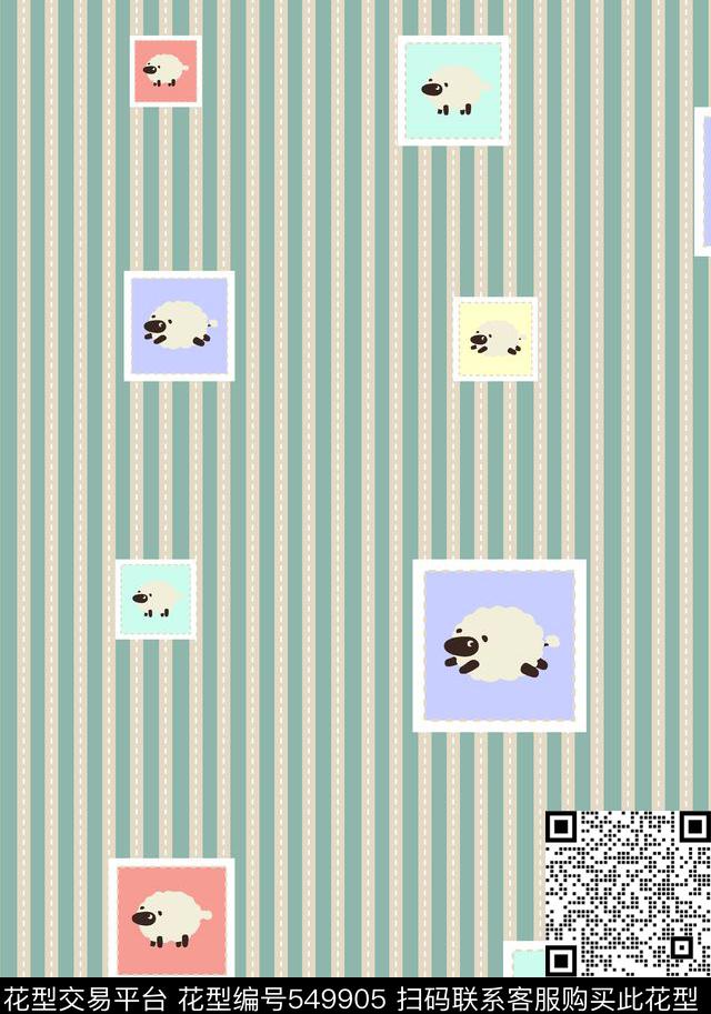 流行时尚卡通条纹传统印花华亿平台下载（图片编号: 549905） - 瓦栏（Walan）