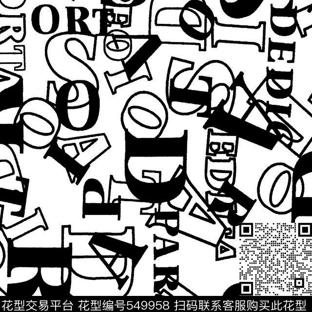 欧美风格几何字母数码印花华亿平台下载（图片编号: 549958） - 瓦栏（Walan）