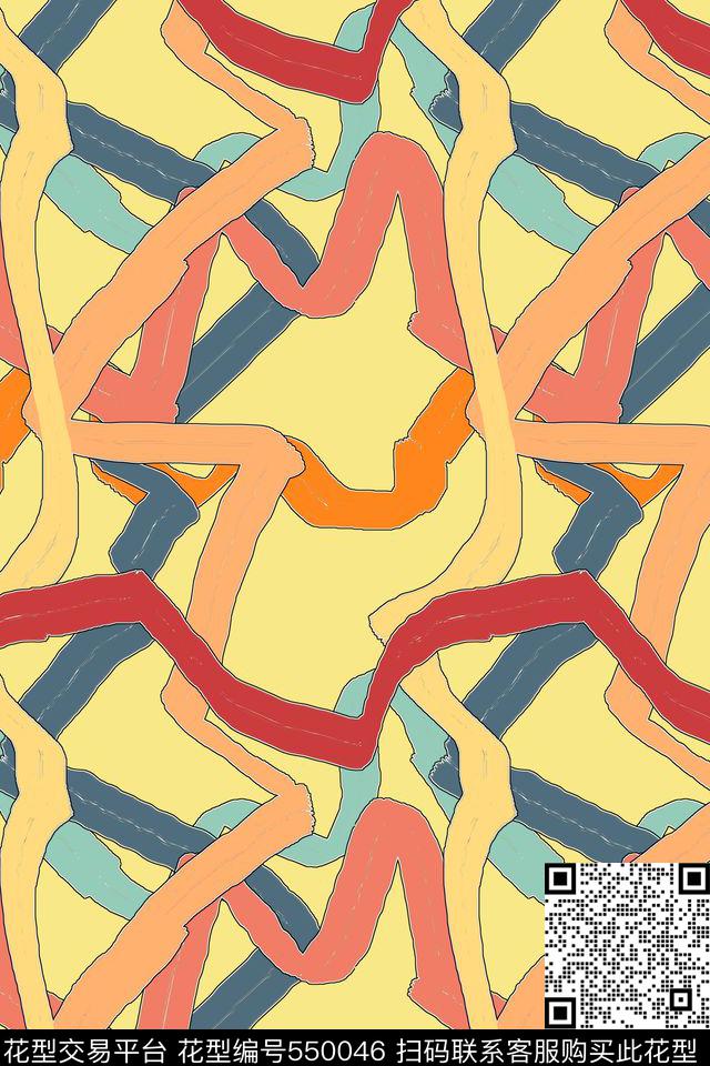 潮流时尚电脑手绘传统印花华亿平台下载（图片编号: 550046） - 瓦栏（Walan）