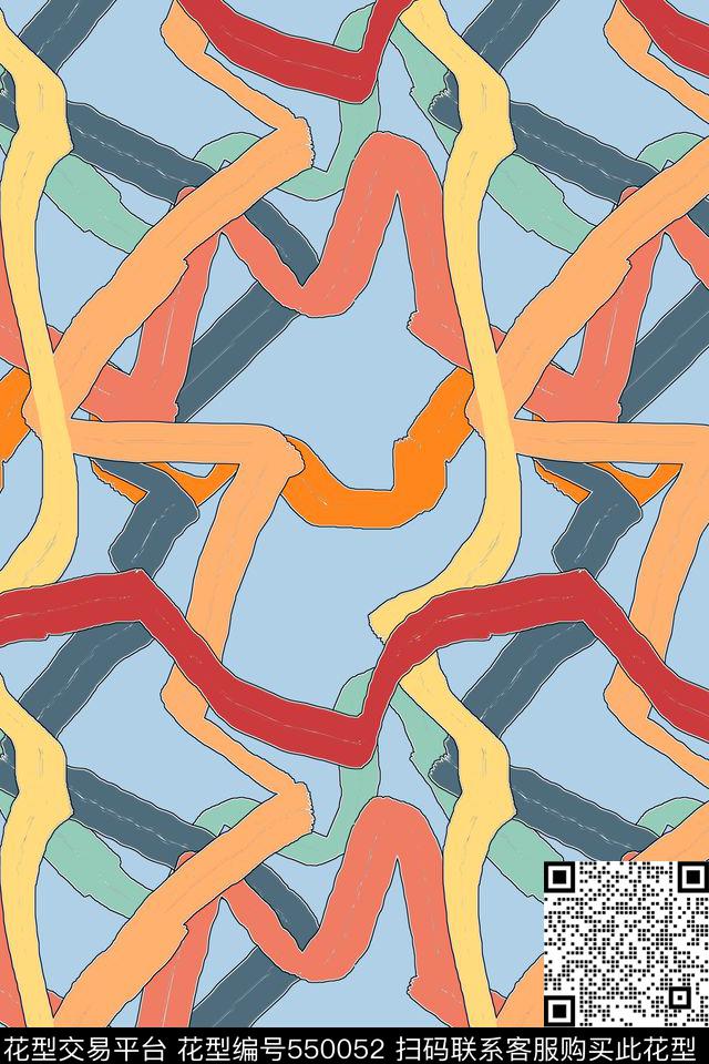 抽象创意条纹传统印花华亿平台下载（图片编号: 550052） - 瓦栏（Walan）