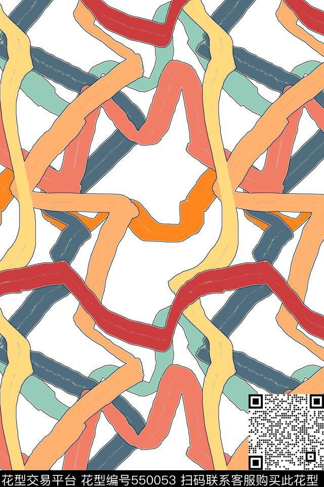 抽象创意条纹传统印花华亿平台下载（图片编号: 550053） - 瓦栏（Walan）