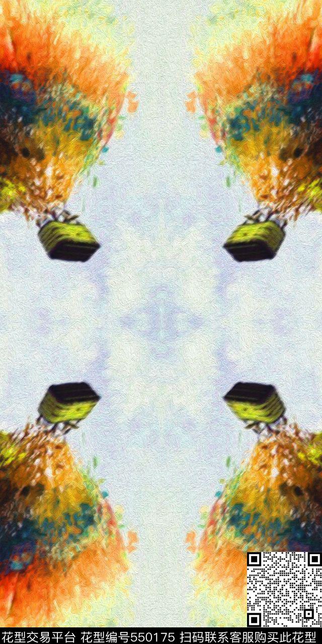 时尚油画热气球连衣裙外套羽绒服数码印花华亿平台下载（图片编号: 550175） - 瓦栏（Walan）