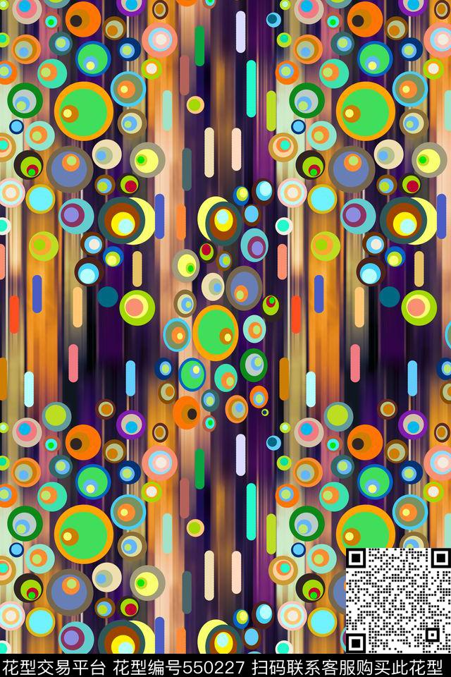 彩圈创意符号数码印花华亿平台下载（图片编号: 550227） - 瓦栏（Walan）