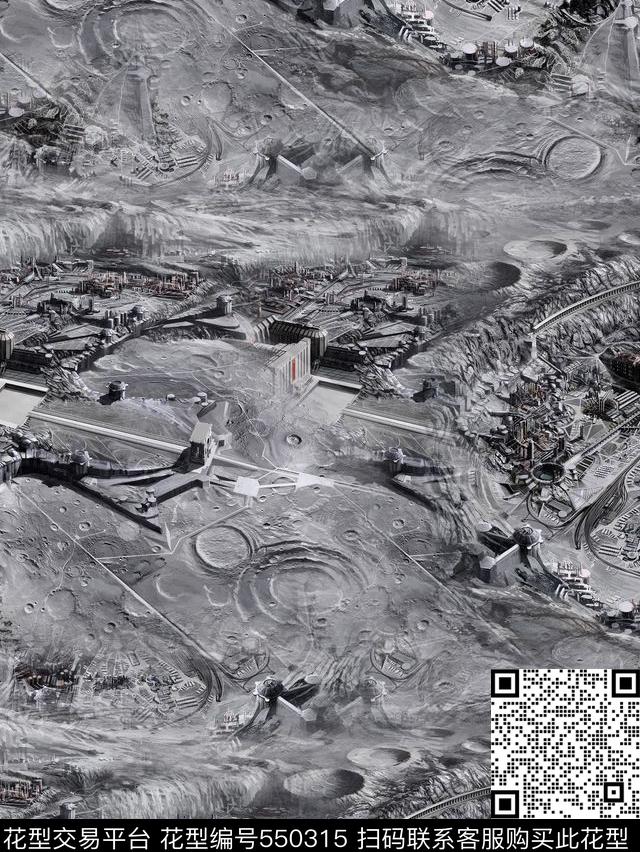 潮流风景复古数码印花华亿平台下载（图片编号: 550315） - 瓦栏（Walan）