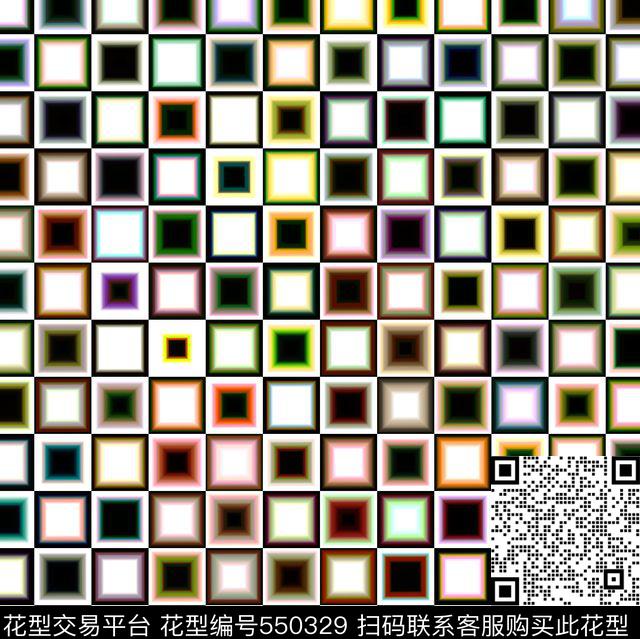 小方块方格几何数码印花华亿平台下载（图片编号: 550329） - 瓦栏（Walan）