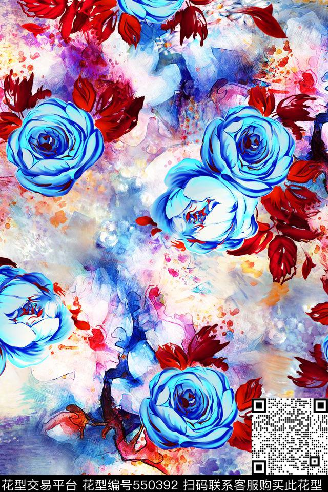 抽象炫彩抽象炫彩油画肌理油画花卉女士夏季休闲装连衣裙短裙女士衬衫数码印花华亿平台下载（图片编号: 550392） - 瓦栏（Walan）