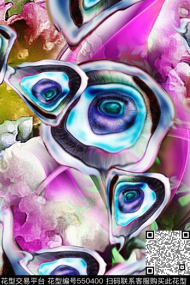 大气时尚抽象大气炫彩动感数码印花华亿平台下载（图片编号: 550400） - 瓦栏（Walan）