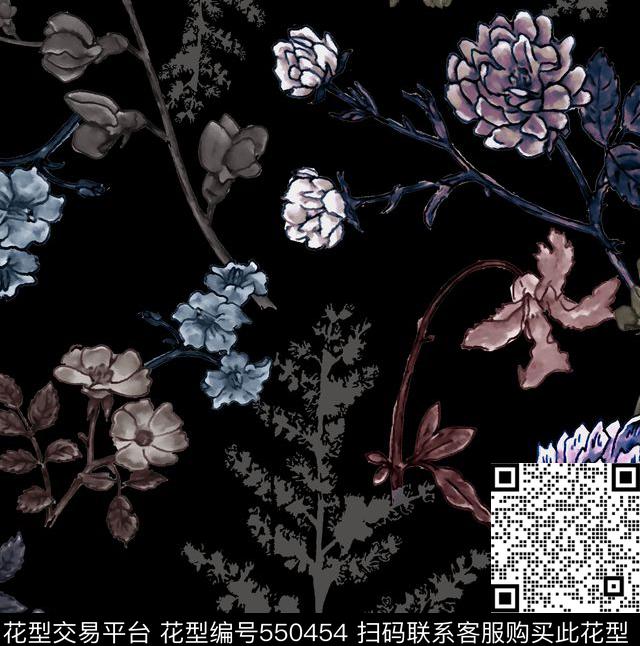 2016春夏大牌秀场花卉数码印花华亿平台下载（图片编号: 550454） - 瓦栏（Walan）