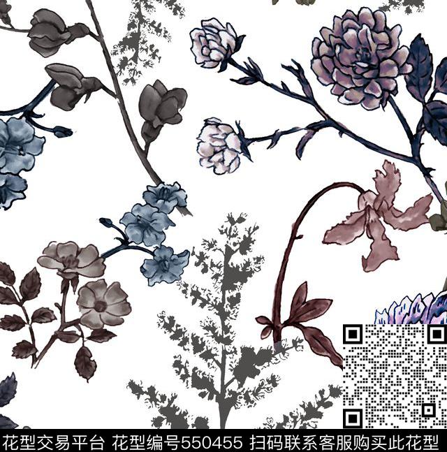 2016春夏大牌秀场花卉数码印花华亿平台下载（图片编号: 550455） - 瓦栏（Walan）