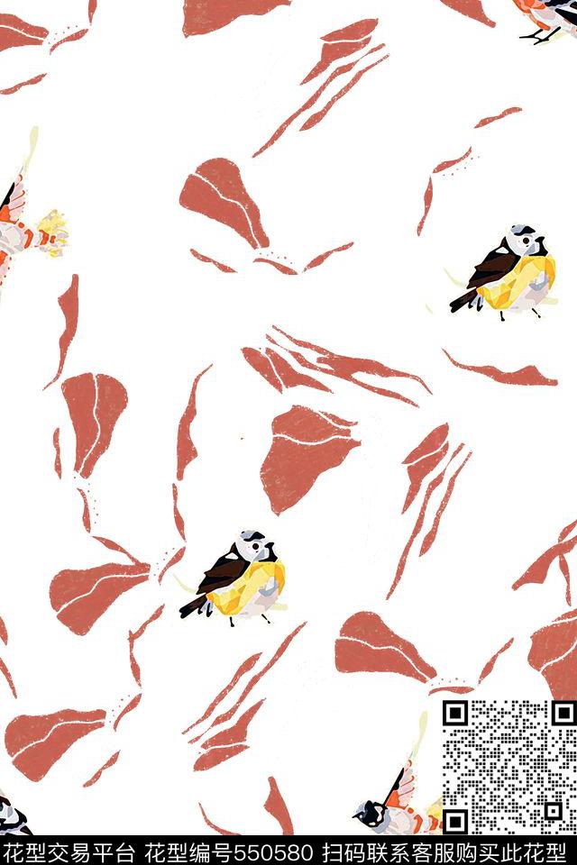 时尚大牌鸟传统印花华亿平台下载（图片编号: 550580） - 瓦栏（Walan）