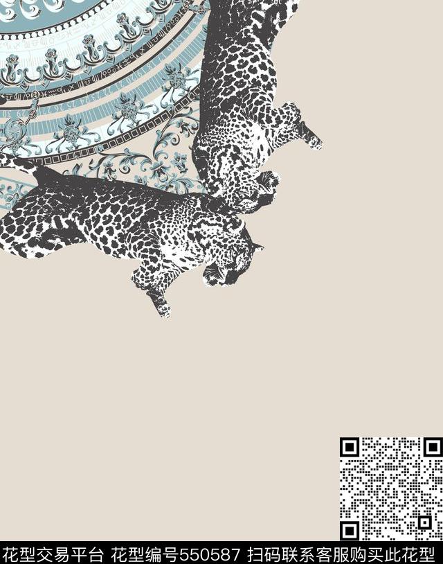 时尚潮流动物男装图案猎豹传统印花华亿平台下载（图片编号: 550587） - 瓦栏（Walan）