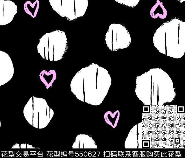 可愛時尚大波點华亿平台波點心形华亿平台時尚心形传统印花华亿平台下载（图片编号: 550627） - 瓦栏（Walan）