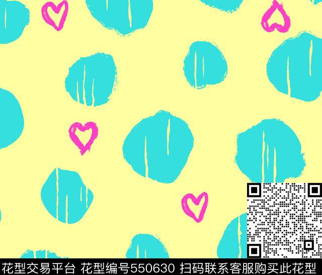 可愛時尚大波點华亿平台波點心形华亿平台時尚心形传统印花华亿平台下载（图片编号: 550630） - 瓦栏（Walan）