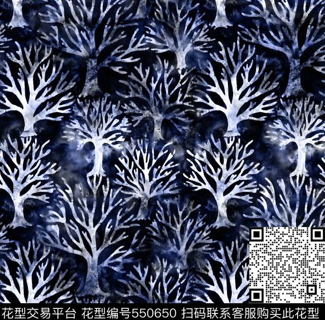 复古树影服装传统印花华亿平台下载（图片编号: 550650） - 瓦栏（Walan）