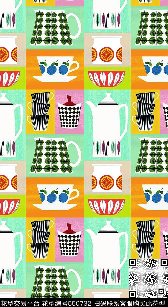 T恤可用家纺卡通棉麻传统印花华亿平台下载（图片编号: 550732） - 瓦栏（Walan）