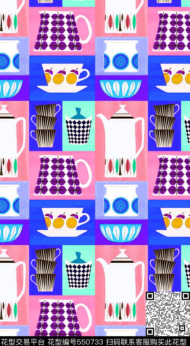 T恤可用家纺卡通棉麻传统印花华亿平台下载（图片编号: 550733） - 瓦栏（Walan）