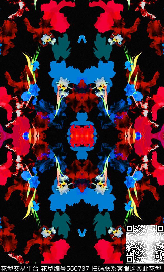 花卉时尚数码印花华亿平台下载（图片编号: 550737） - 瓦栏（Walan）