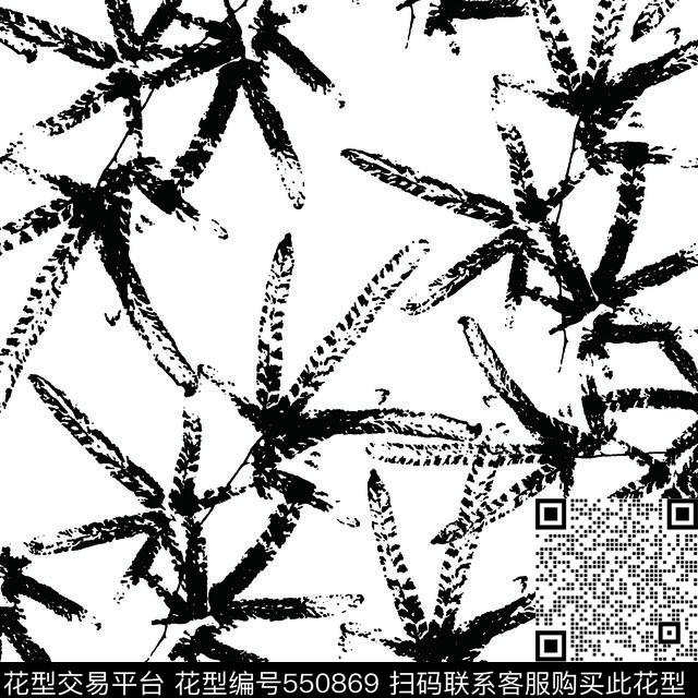 花卉植物枯叶写意叶子传统印花华亿平台下载（图片编号: 550869） - 瓦栏（Walan）