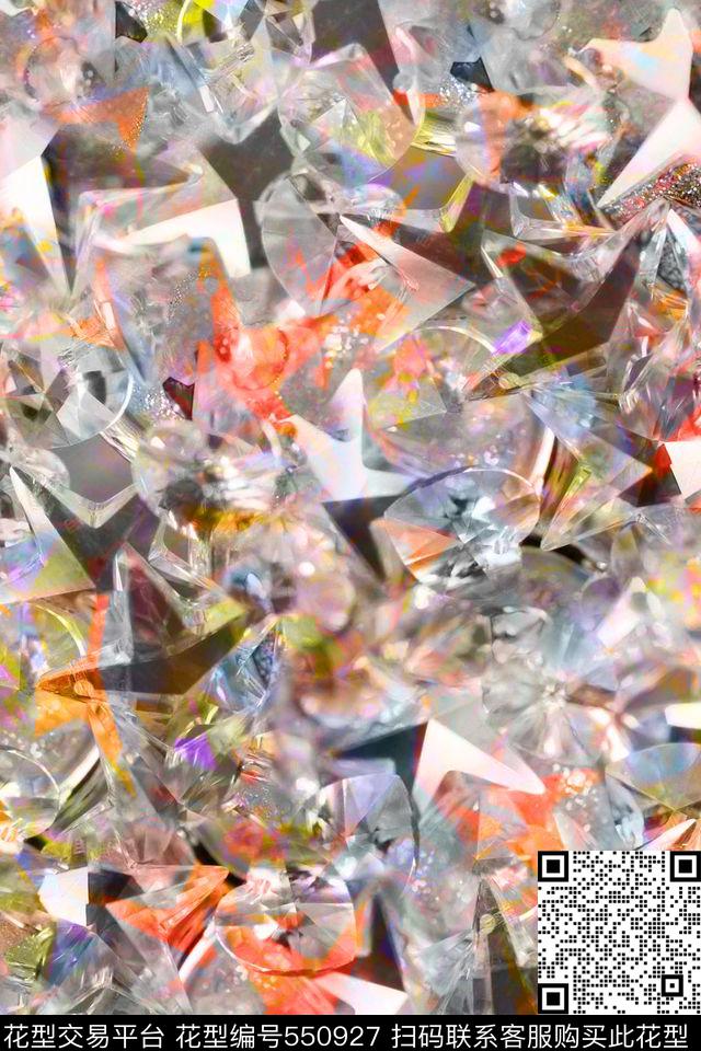 潮流时尚大牌珠宝水晶肌理女装数码印花华亿平台下载（图片编号: 550927） - 瓦栏（Walan）