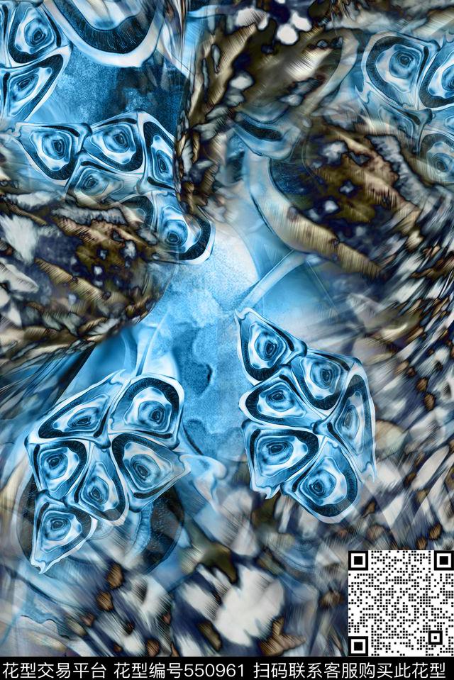 欧美抽象几何大气炫彩动感数码印花华亿平台下载（图片编号: 550961） - 瓦栏（Walan）