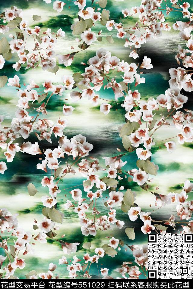 3D效果L.D~花卉清新数码印花华亿平台下载（图片编号: 551029） - 瓦栏（Walan）