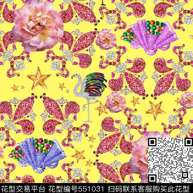 潮流时尚大牌珠宝水晶数码印花华亿平台下载（图片编号: 551031） - 瓦栏（Walan）