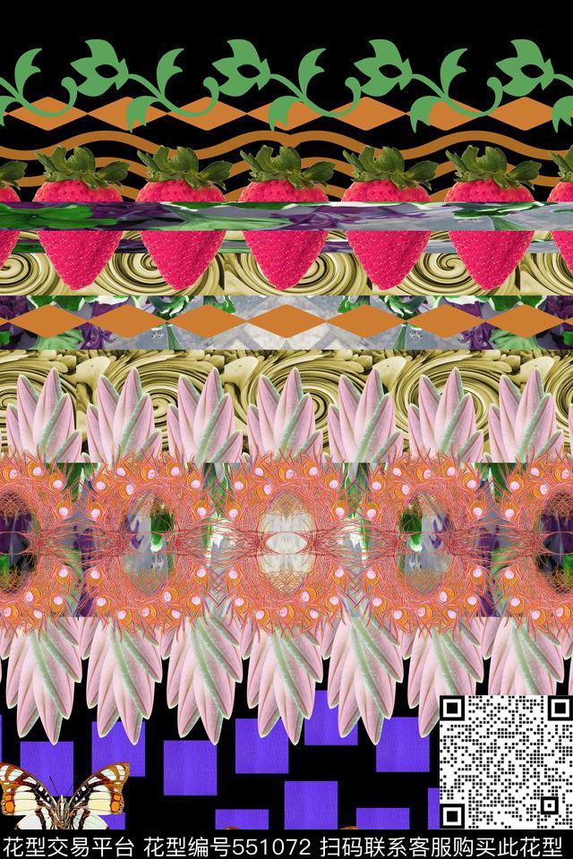 花卉民族风时尚数码印花华亿平台下载（图片编号: 551072） - 瓦栏（Walan）