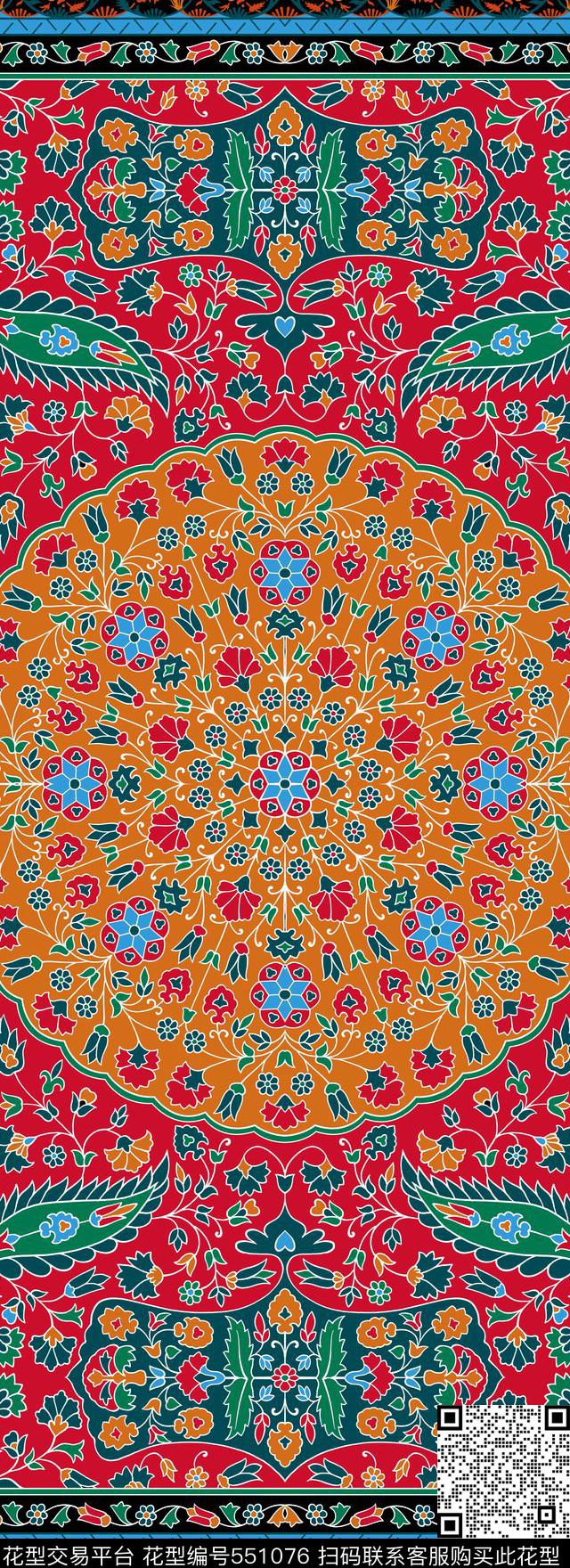 阿尔泰纹饰民族风女装传统印花华亿平台下载（图片编号: 551076） - 瓦栏（Walan）