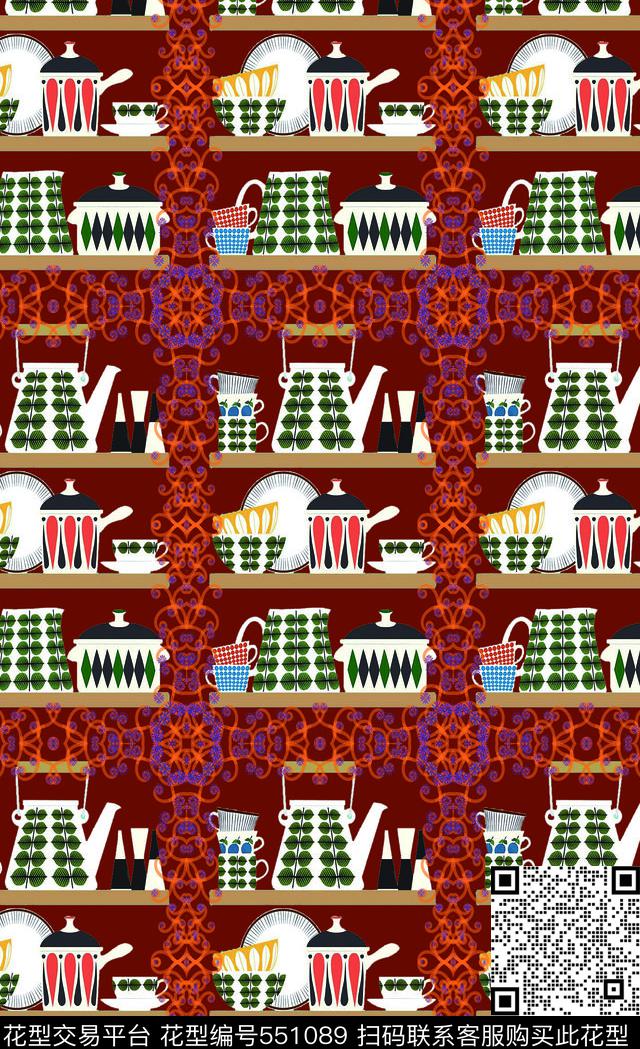 趣味图案时尚家居卡通食具数码印花华亿平台下载（图片编号: 551089） - 瓦栏（Walan）