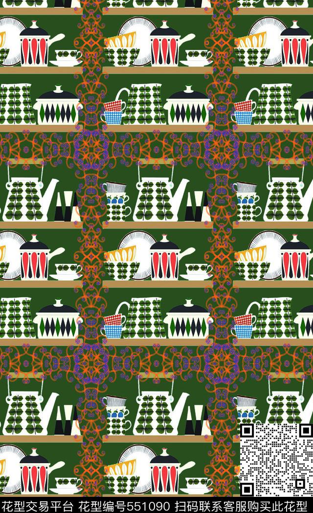 趣味图案时尚家居卡通食具数码印花华亿平台下载（图片编号: 551090） - 瓦栏（Walan）