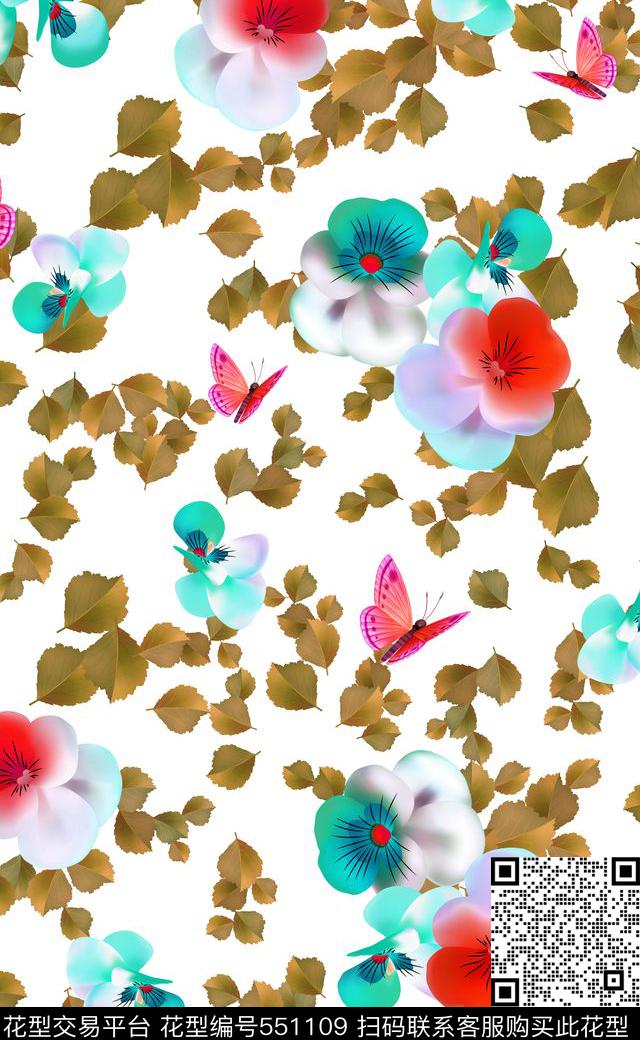 蝴蝶数码印花沙发布数码印花华亿平台下载（图片编号: 551109） - 瓦栏（Walan）