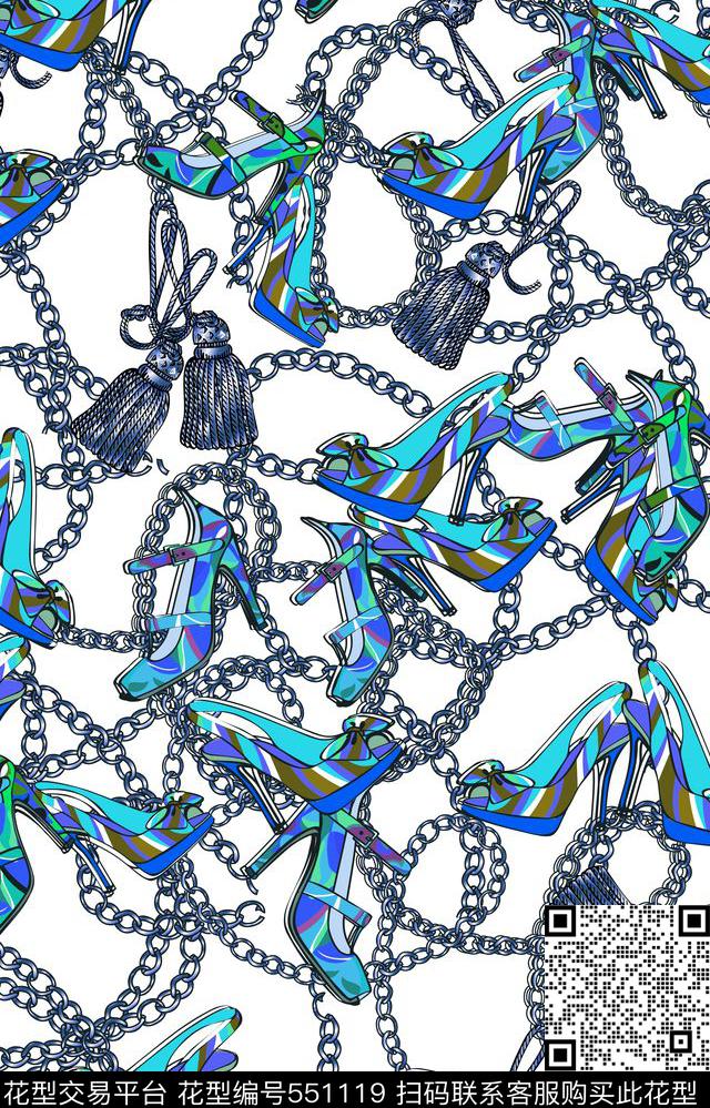 水晶鞋迪拜风格数码印花传统印花华亿平台下载（图片编号: 551119） - 瓦栏（Walan）