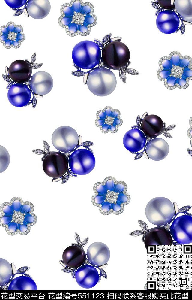 珠宝系列数码印花女装连衣裙数码印花华亿平台下载（图片编号: 551123） - 瓦栏（Walan）