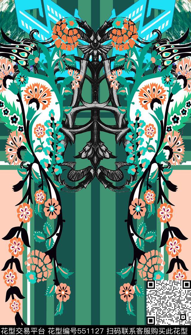 女装二方连续抽象几何数码印花华亿平台下载（图片编号: 551127） - 瓦栏（Walan）