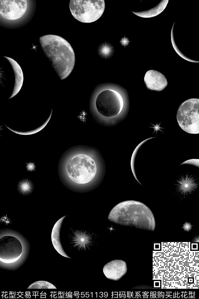 日月星辰黑白外套套装华亿平台数码印花华亿平台下载（图片编号: 551139） - 瓦栏（Walan）