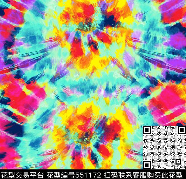 抽象印花扎染印花时尚女装数码印花华亿平台下载（图片编号: 551172） - 瓦栏（Walan）