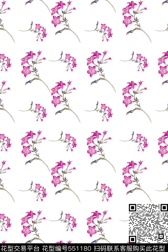 欧美流行复古花卉清新传统印花华亿平台下载（图片编号: 551180） - 瓦栏（Walan）