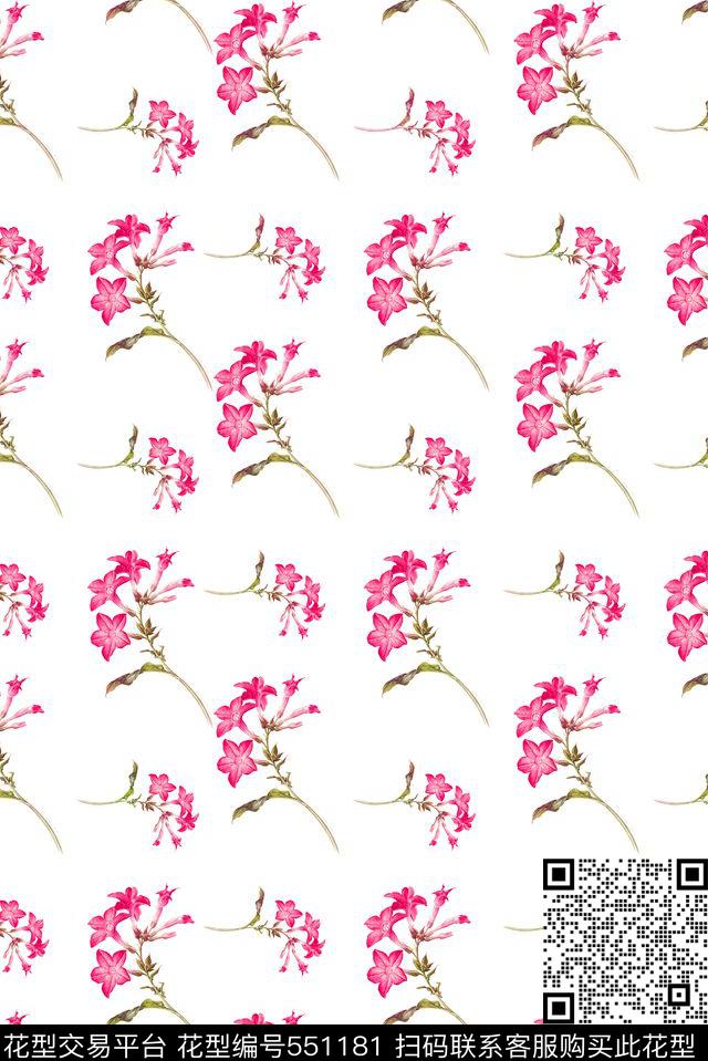 欧美流行复古花卉清新传统印花华亿平台下载（图片编号: 551181） - 瓦栏（Walan）