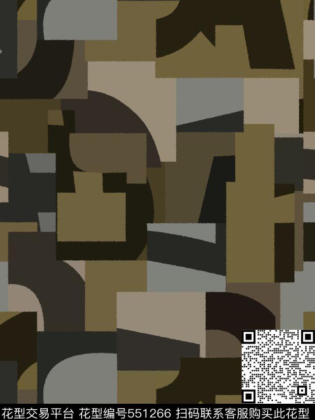 复古几何色块传统印花华亿平台下载（图片编号: 551266） - 瓦栏（Walan）