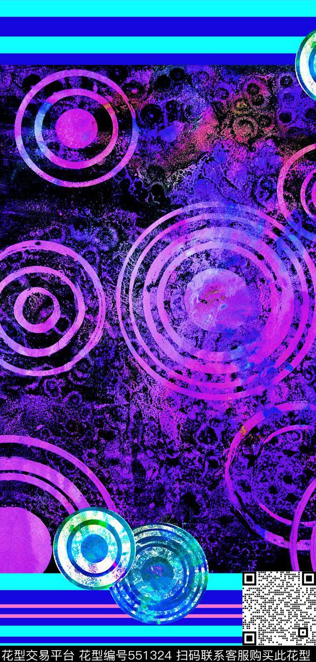 服装服装定位裁剪横条数码印花华亿平台下载（图片编号: 551324） - 瓦栏（Walan）