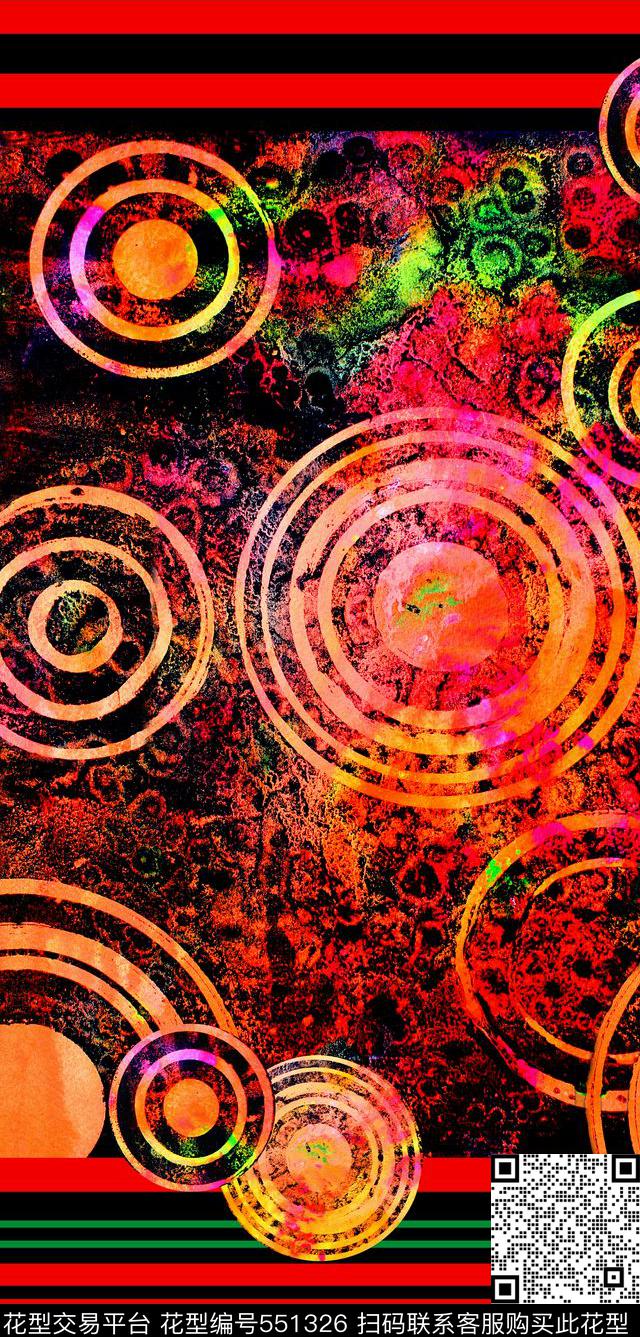 服装服装定位裁剪横条数码印花华亿平台下载（图片编号: 551326） - 瓦栏（Walan）