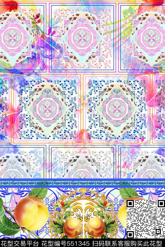 MAX-定位欧美民族风田园风手绘花卉数码印花华亿平台下载（图片编号: 551345） - 瓦栏（Walan）