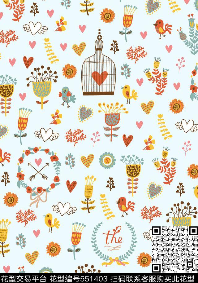 流行时尚卡通清新传统印花华亿平台下载（图片编号: 551403） - 瓦栏（Walan）