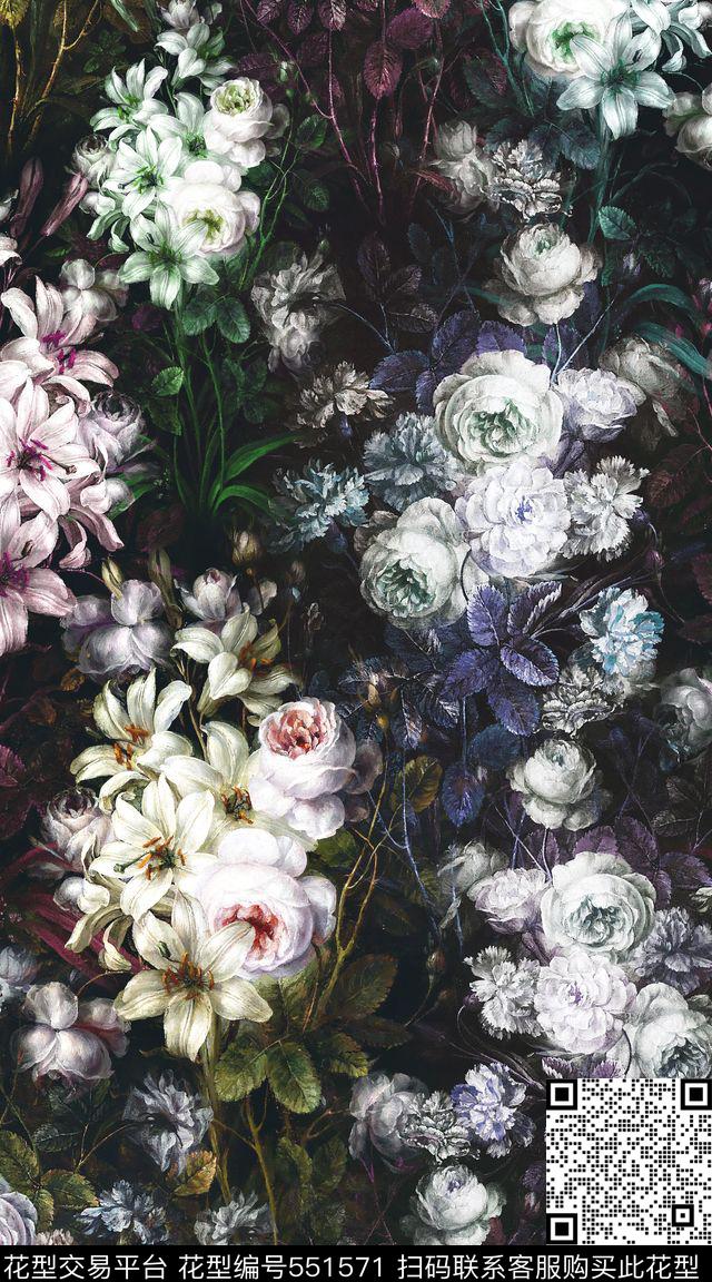 欧式复古油画数码印花华亿平台下载（图片编号: 551571） - 瓦栏（Walan）