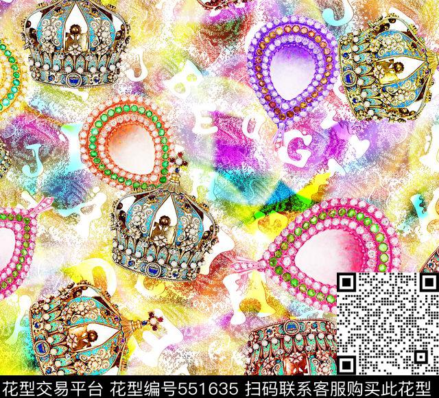 潮流时尚大牌珠宝宝石数码印花华亿平台下载（图片编号: 551635） - 瓦栏（Walan）