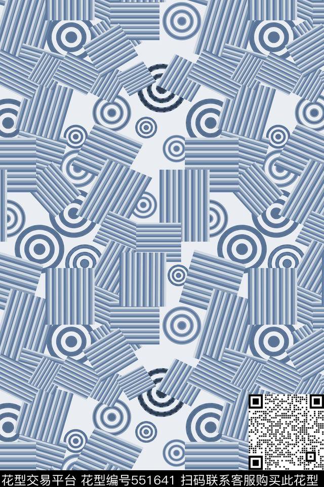 创意几何图案数码印花华亿平台下载（图片编号: 551641） - 瓦栏（Walan）